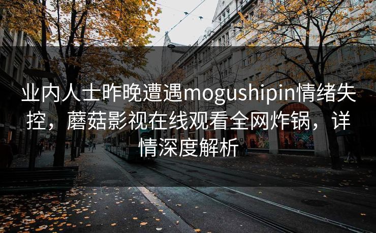 业内人士昨晚遭遇mogushipin情绪失控，蘑菇影视在线观看全网炸锅，详情深度解析